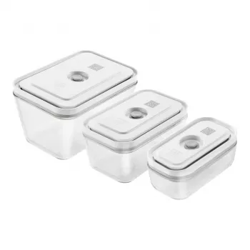 Dóza na čerstvé potraviny ZWILLING FRESH & SAVE obdĺžniková sklo/plast sada 3 ks, 0,35/0,75/1,6 l, vzduchotesná, vhodná do mikrovlnnej rúry/rúry/chladničky