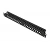 Panel na správu káblov Extralink Cable MANAGER WITH METAL COVER čierny kov 48,3 cm