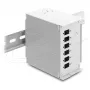Patch panel DELOCK 6-portový pre SC Simplex alebo LC Duplex, sivý kov, montáž na lištu DIN