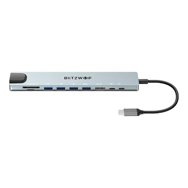Dokovacia stanica Blitzwolf BW-TH5 10in1 USB-C (strieborná)
