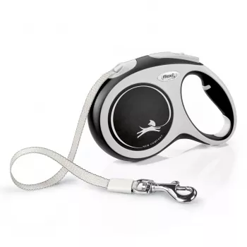 Flexi New COMFORT 8 m čierne, sivé psie navíjacie vodítko