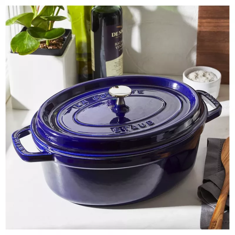 Liatinový kochlík Staub 4,25 L, 29 cm, modrý