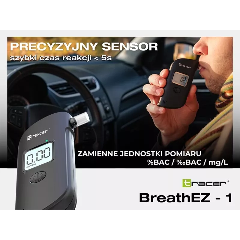 Tracer BreathEZ-1 polovodičový alkohol tester, čierny