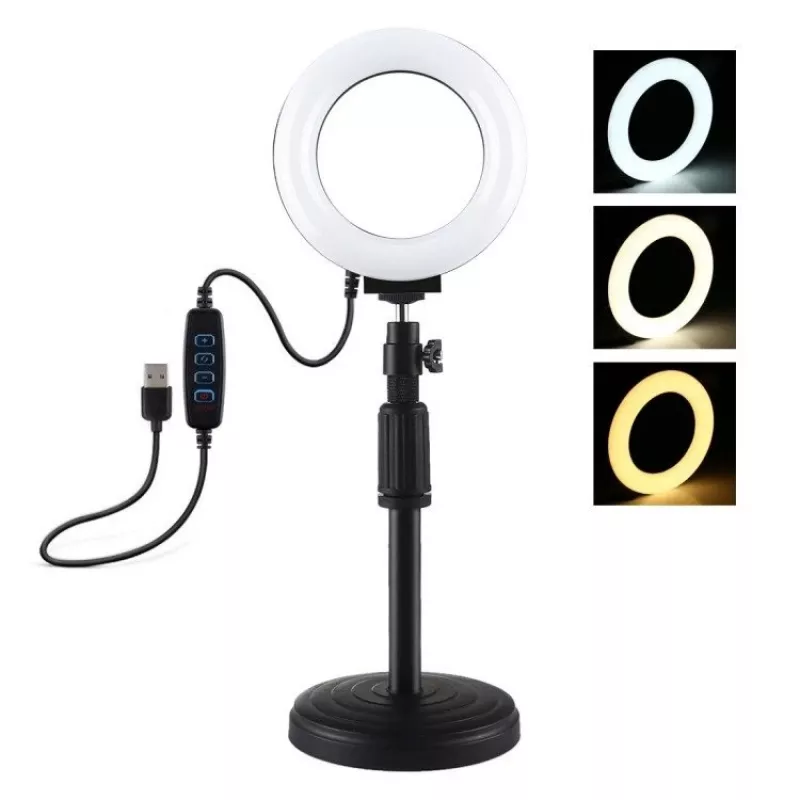 Prstencová LED lampa Puluz s nastaviteľným statívom PU391