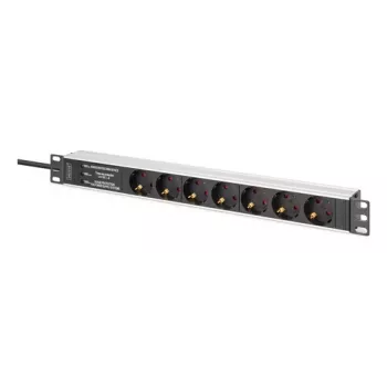 Digitus DN-95441 PDU zásuvková lišta 7 AC výstupy 1U čierna strieborná
