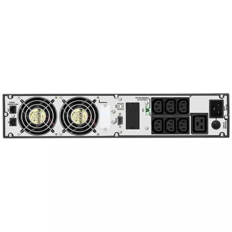 Rack UPS fsp/fortron CHAMP 3K RACK — 3000 VA, 2400 W, 110–300 V, ±1% v batériovom režime, 4 AC výstupy, USB