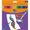 BIC Kids Evolution Illusion, vymazateľné farebné ceruzky, 24 farieb