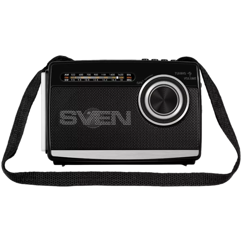 Reproduktor SVEN SRP-155, čierny (3W, Bluetooth, FM/AM/SW, USB, microSD, baterka, akumulátor)