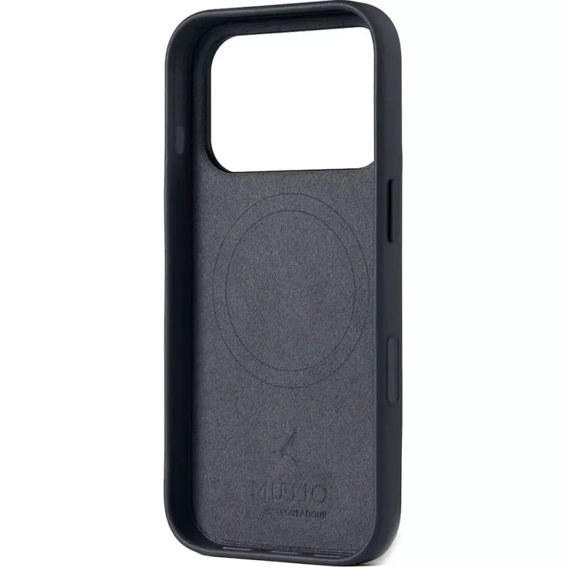 Mujjo Full Leather Case MagSafe puzdro pre iPhone 17 Pro sivá