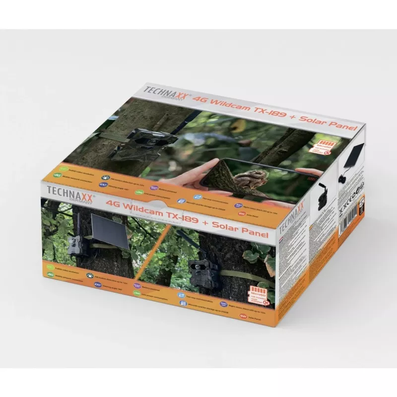Technaxx 4G Wildcam TX-189 outdoorová kamera 4MP CMOS solárny panel