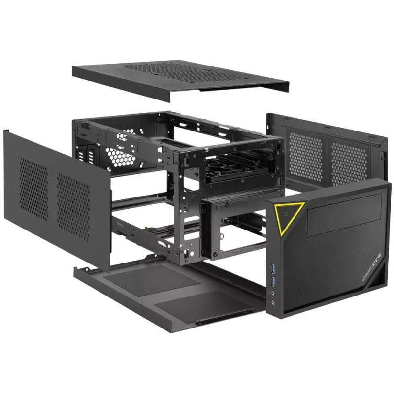 PC skriňa Sharkoon SHARK ZONE C10 Mini-ITX čierna, žltá