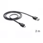 USB kábel DeLOCK 85554 USB 2.0 2 m USB A Mini-USB B čierny