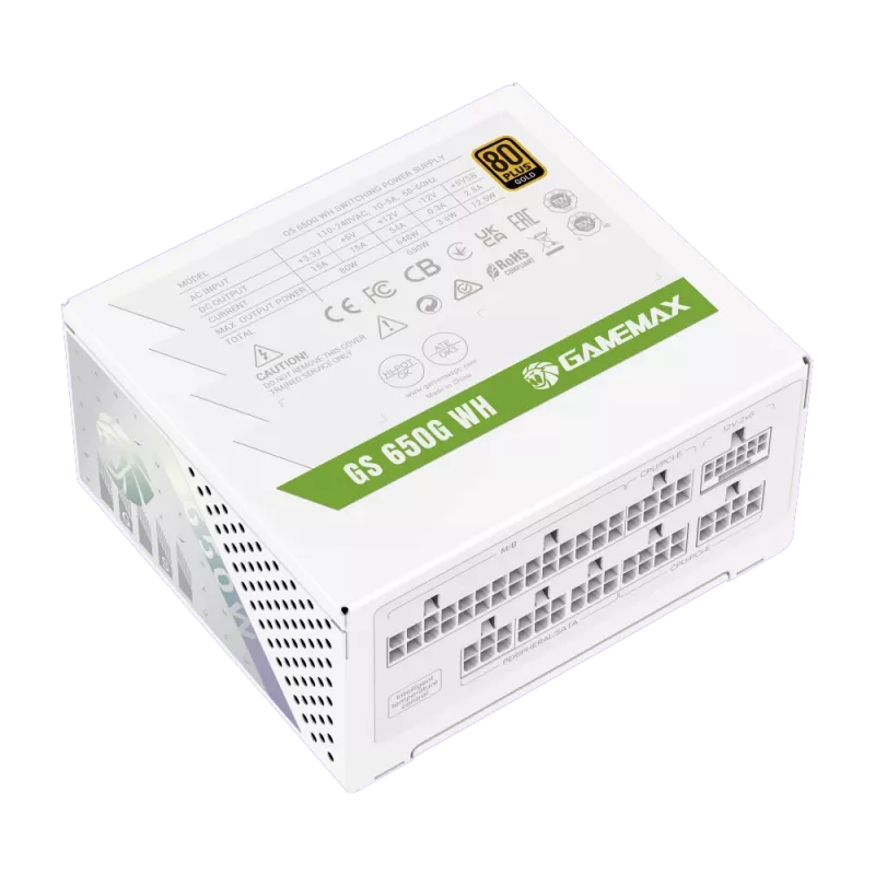 Gamemax napájací zdroj, 80 PLUS, Gold | GS 650G WH | 650 W