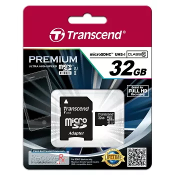 PAMÄŤOVÁ MICRO SDHC 32GB S ADAPTÉROM/CLASS10 TS32GUSDU1 TRANSCEND