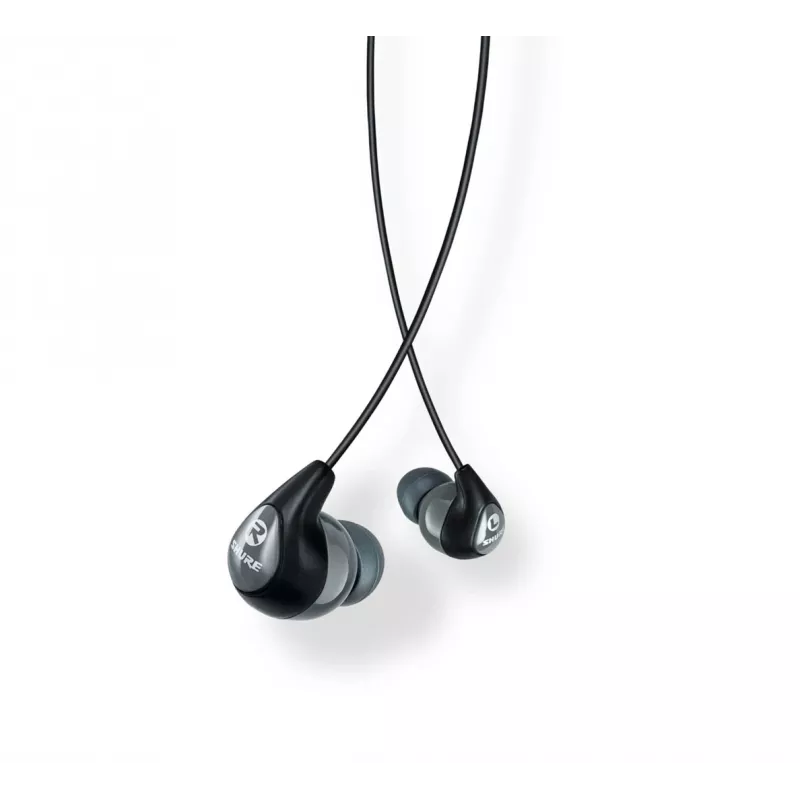 Shure SE112-GR káblové in-ear slúchadlá pre hovory/hudbu, čierna, sivá