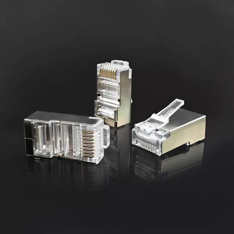 RJ45 modulárny konektor samec QOLTEC 54556 CAT6 FTP, strieborný, 18×22×11 mm, balenie 100 ks