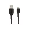 Pletený USB-C na USB-A kábel 3 m čierny