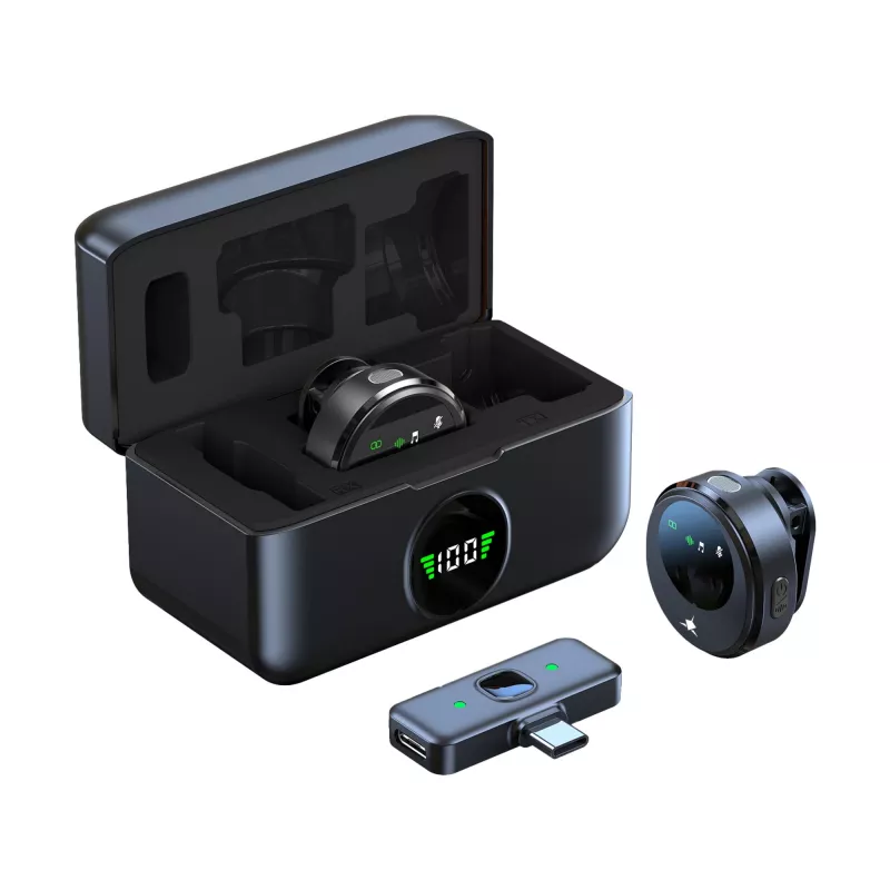 White Shark DSM-06 Tassa bezdrôtový lavalier mikrofón, USB-C, čierny