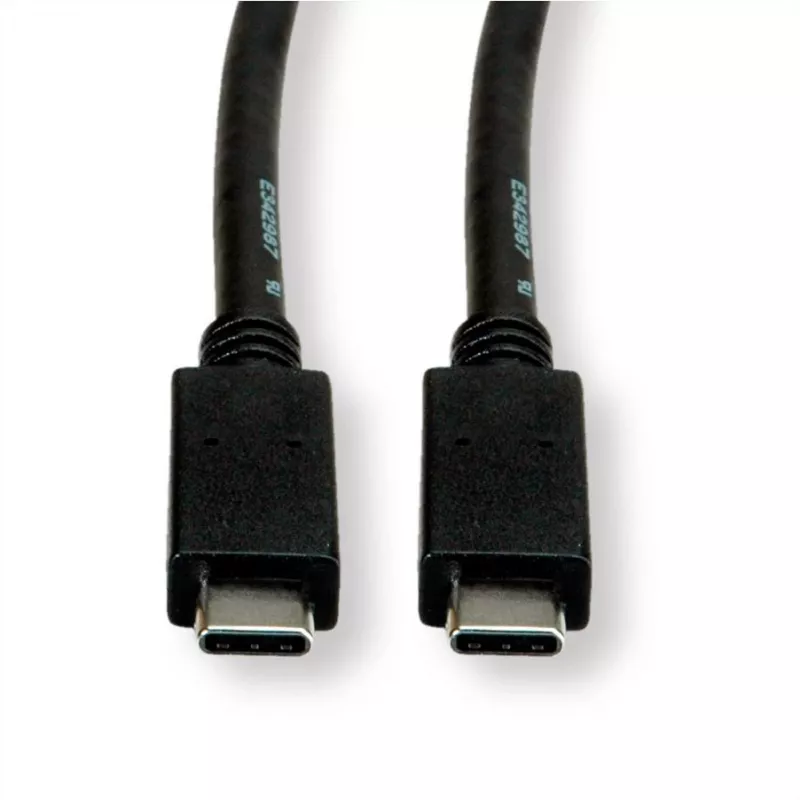 ROLINE USB3.2Gen2 kábel PD 20V5A Type-C-C ST/ST 0,5 m - kábel - Digital/Dáta - 0,5 m (11.99.9057)