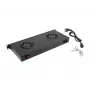 Ventilátorový panel LANBERG AK-1502-B, 1U rack, 2 ventilátory, 230V, 38W, 483×44.5×192 mm, čierny