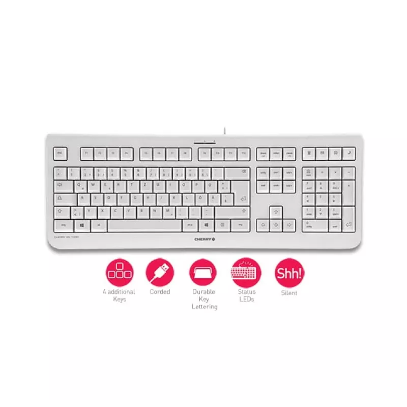 CHERRY KC 1000 Klávesnica Home USB švajčiarske rozloženie sivá
