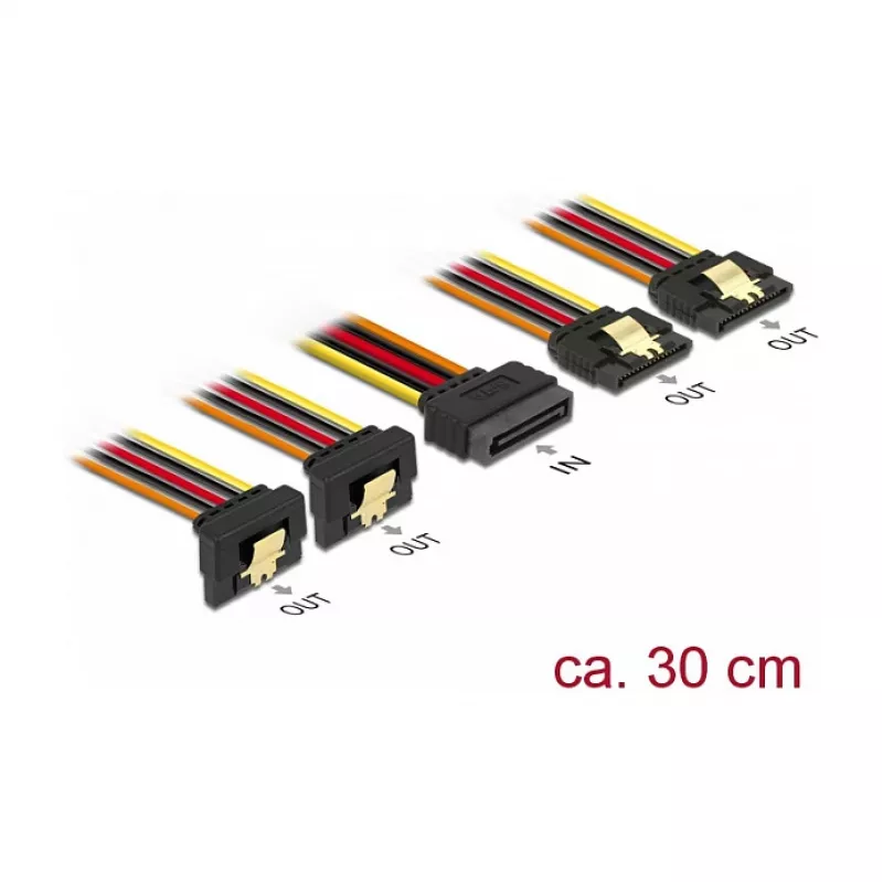 Interný napájací kábel DeLOCK 60151 0,3 m 4 x SATA 15-pinový