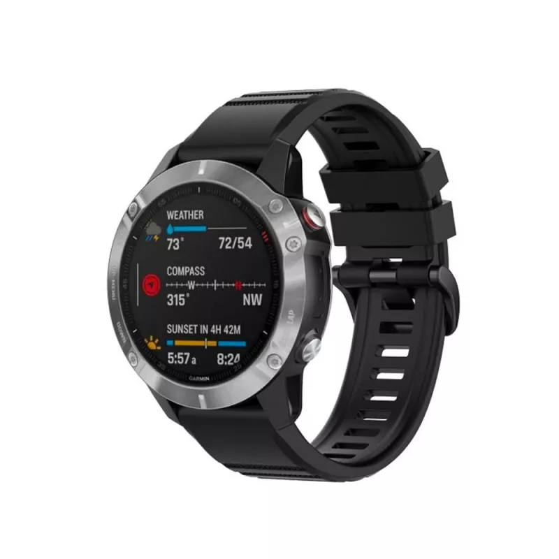 Silikónový náramok 22 mm pre Garmin QuickFit od FIXED – čierny