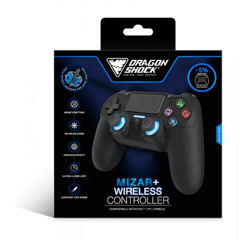 Dragonshock ovládač Mizar+ Wireless čierny PS4/PC