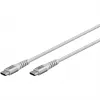 super-mäkký USB 2.0 opletený kábel, USB-C konektor samec > USB-C konektor samec (biela, 3 metre)