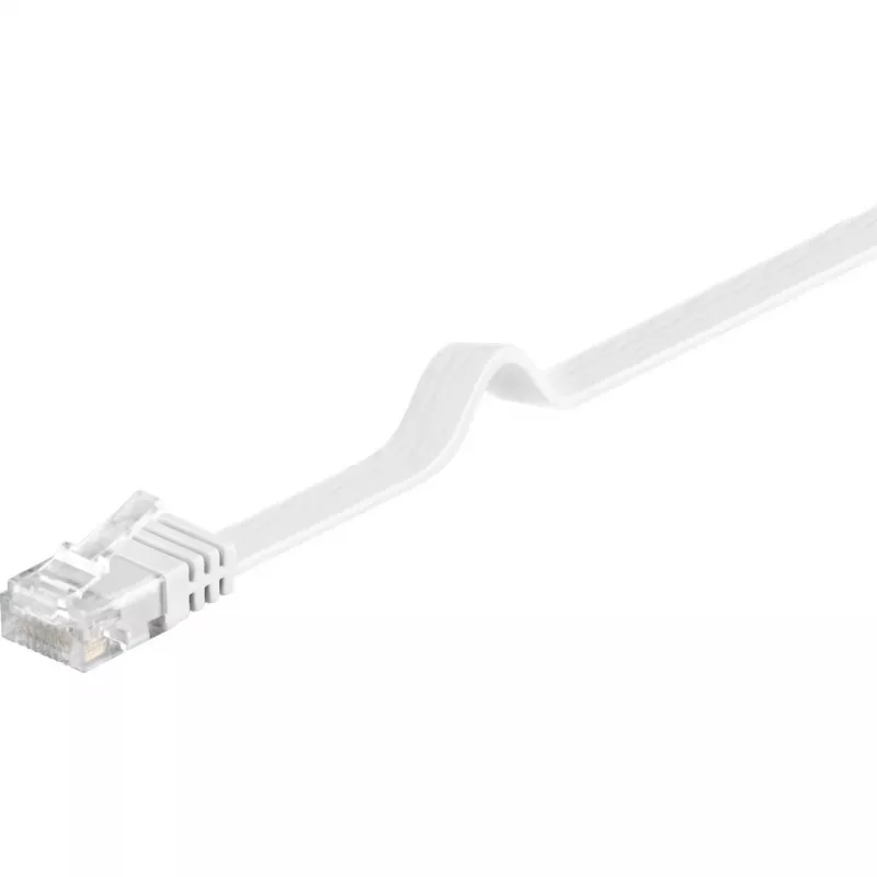 Wentronic Goobay CAT 5e plochý patch kábel, U/UTP, biela, 5 m - CCA medená zmes (93361)