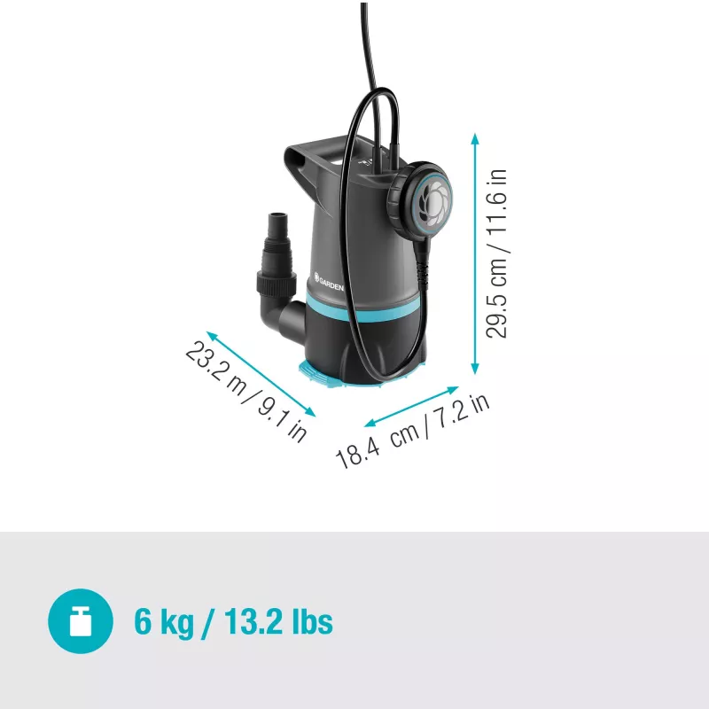 Ponorné čerpadlo GARDENA 09018-47 — 550 W motor na odstraňovanie a odvádzanie vody