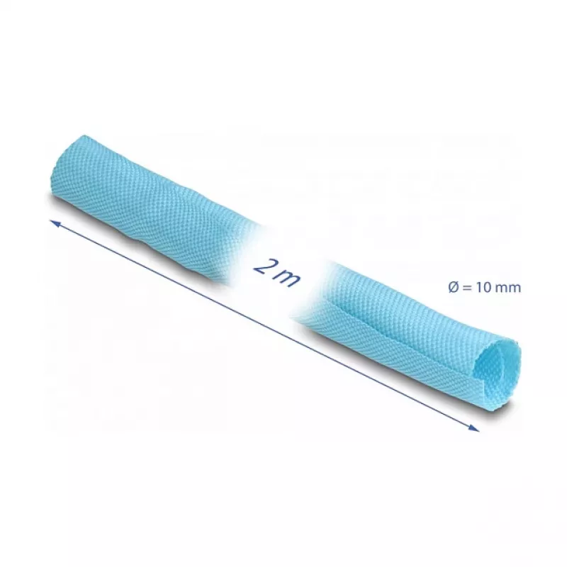 DeLOCK pletená hadica samozatváracia teplovzdorná 2 m x 10 mm modrá