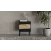Nočný stolík Cama INSERTO, 2 ks, 50x40x61,5 cm, čierny + LED
