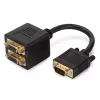 Digitus AK-310400-002-S VGA Y rozdeľovací kábel HD15 na 2x HD15, 0,2 m, čierny