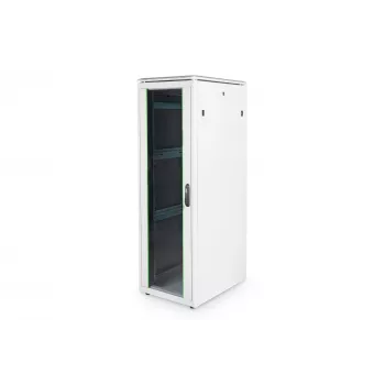 DIGITUS 36HE Unique sieťový rozvádzač 600x800mm sklenené dvere sivý