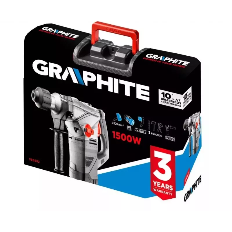 Graphite 58G862 vŕtacie kladivo 1500 W 750 ot/min SDS Plus