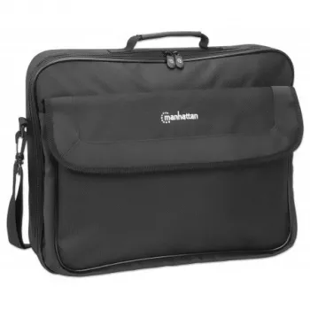 Manhattan Cambridge taška na notebook 17,3 palca, Clamshell dizajn, čierna, LOW COST, priehradka na príslušenstvo, priehradka na dokumenty na zadnej strane, ramenný popruh (odnímateľný), zodpovedá Targus CN418EU, taška na notebook, trojročná záruka