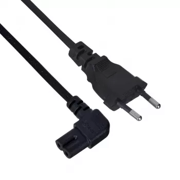 Napájací kábel SAVIO CL-144, 3 m, zahnutý 2-pólový na IEC Type E samec, čierna