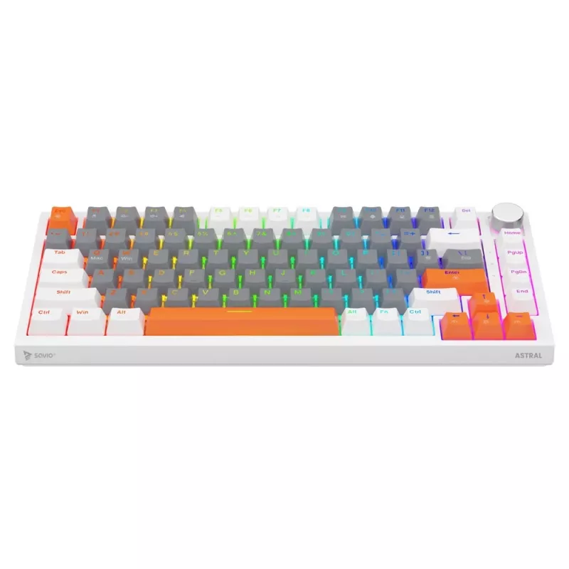 Savio ASTRAL WHITE JADE 3 COLOURS klávesnica Gaming USB QWERTY US International