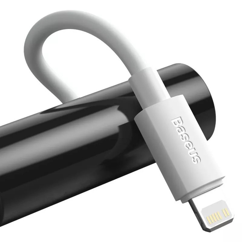 Baseus Simple Wisdom sada dátových káblov USB-C na Lightning PD 20W (2 ks/balenie) 1,5m biela