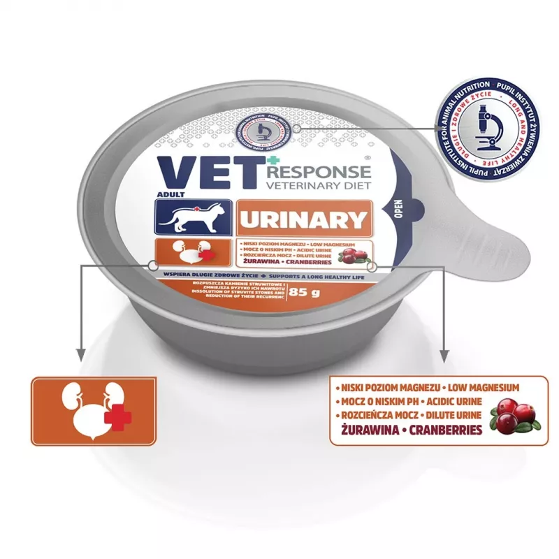 VET RESPONSE Urinary - mokré krmivo pre mačky - 85 g