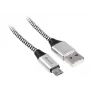USB kábel Tracer TRAKBK46928 1m USB A Micro-USB B čierny strieborný