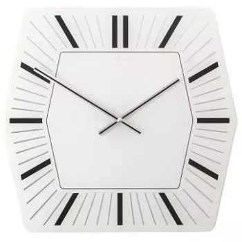 NeXtime hodiny 8128wi Hexagon, 43x43 cm, nástenné, biele