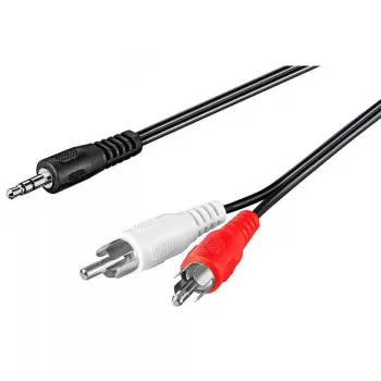 Wentronic Goobay 3,5 mm jack/Cinch adaptérový kábel, čierny, 10 m - 3,5 mm jack konektor samec (3-pólový, stereo) > 2x Cinch konektor samec (audio vľavo/vpravo) (50441)