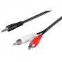 Wentronic Goobay 3,5 mm jack/Cinch adaptérový kábel, čierny, 10 m - 3,5 mm jack konektor samec (3-pólový, stereo) > 2x Cinch konektor samec (audio vľavo/vpravo) (50441)