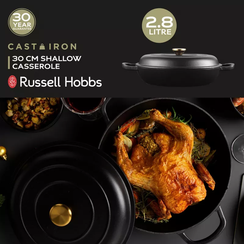 Liatinový hrniec na dusenie Russell Hobbs RH02525BEU7 30 cm, čierny