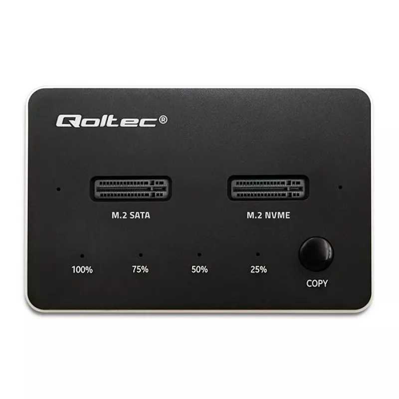 Qoltec 52274 M.2 SSD dokovacia stanica | NVMe | SATA | USB-C | DUAL 2 x 2TB