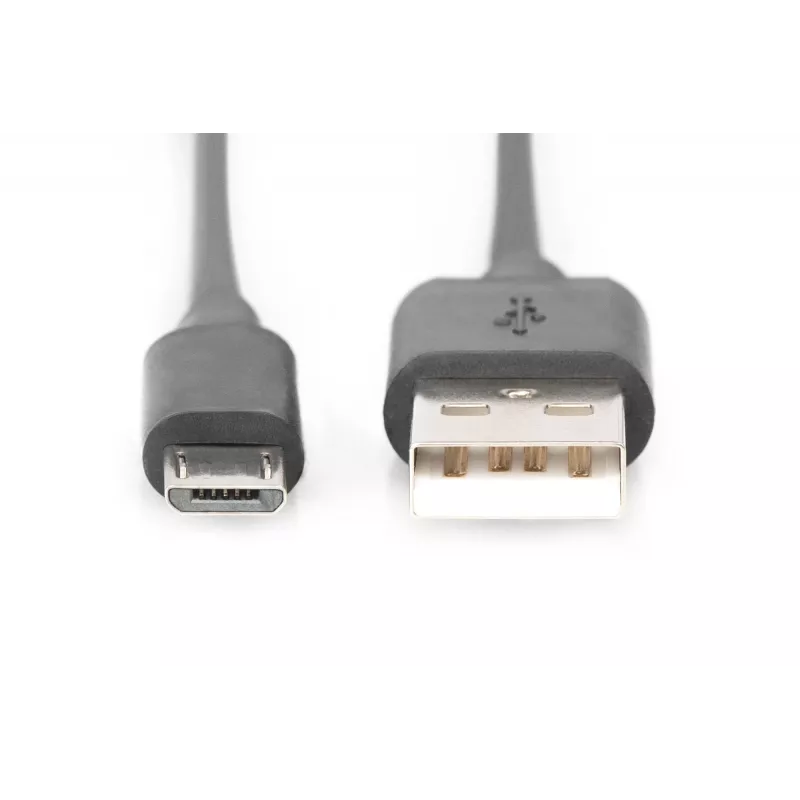 Assmann USB 2.0 prepojovací kábel. typ A - Micro B M/M. 1,0 m. USB 2.0 kompatibilný. UL. bl (AK-300110-010-S)