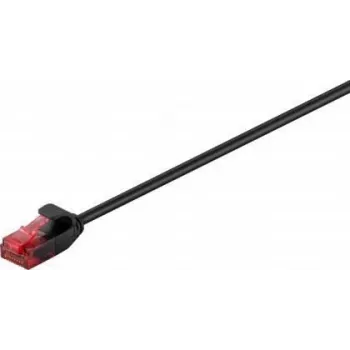 Wentronic Goobay CAT 6 tenký patch kábel, U/UTP, čierny, 0,25 m - medený materiál (71548)