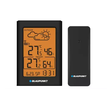 Meteostanica BLAUPUNKT WS15BK čierna — monitorovanie vnútornej/vonkajšej teploty a vlhkosti